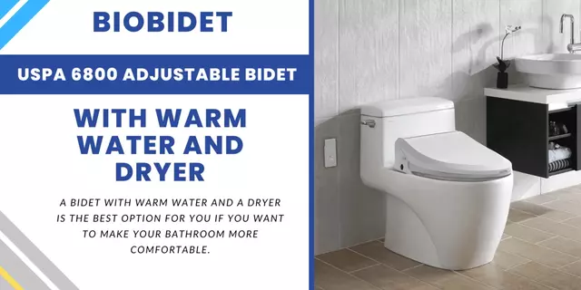 BioBidet USPA 6800 Adjustable Bidet with warm Water and Dryer