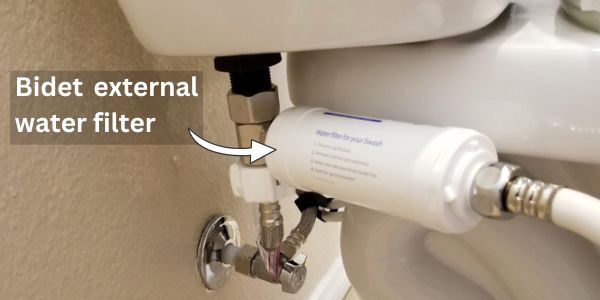 Bidet external water filter