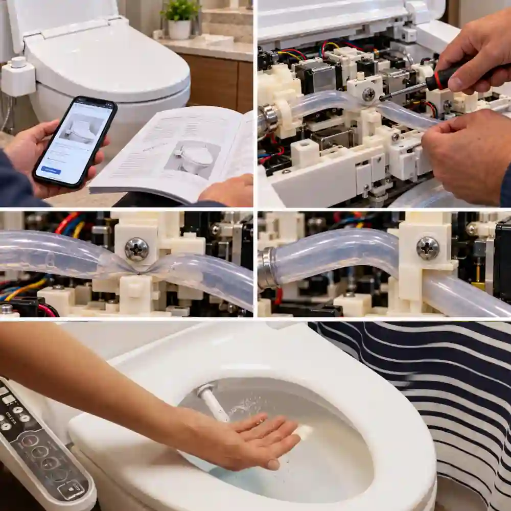 How-to-fix-Bidet-Seat-Crimped-Internal-Silicone-Tubing