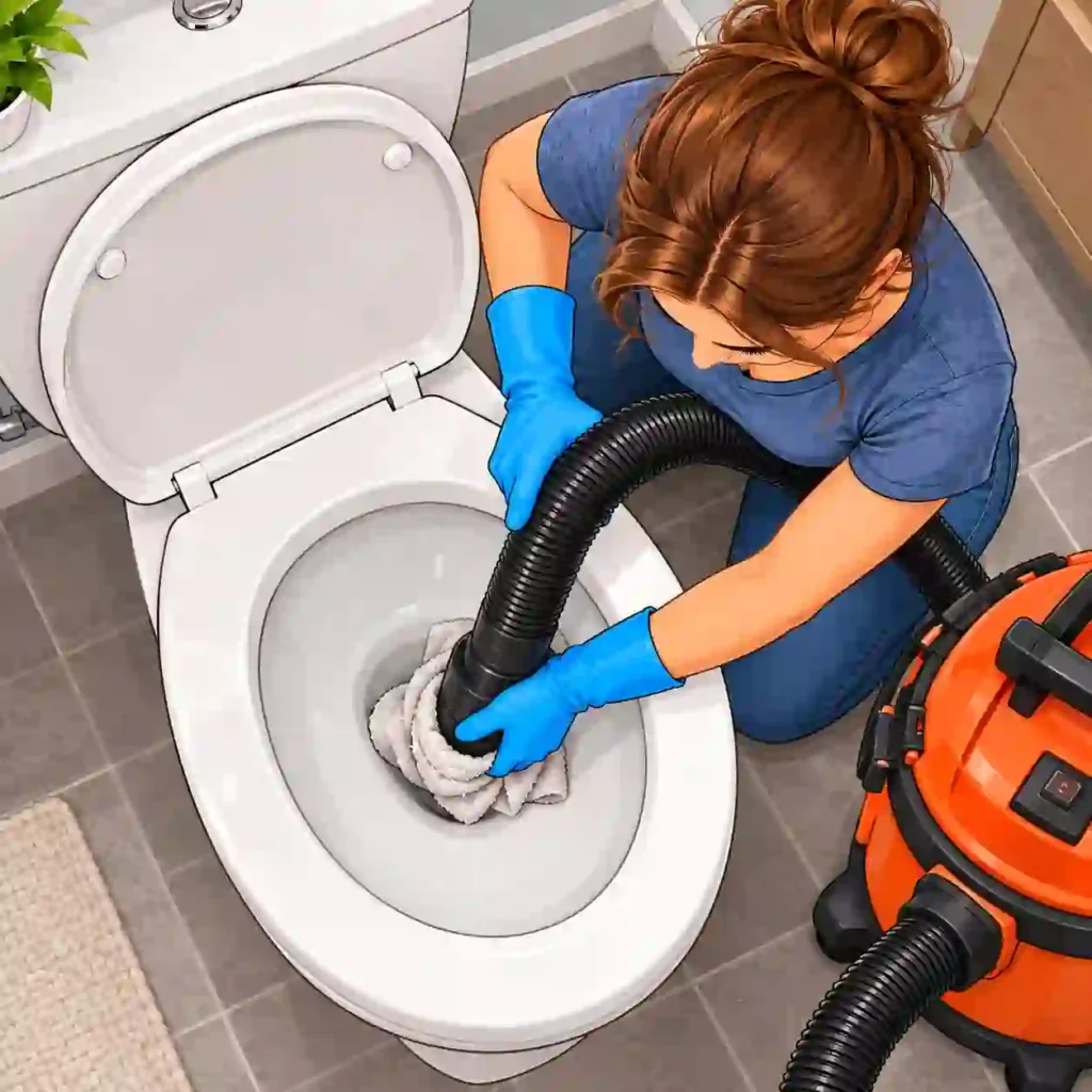 Unclog Toilet Using Wet/Dry Vacuum