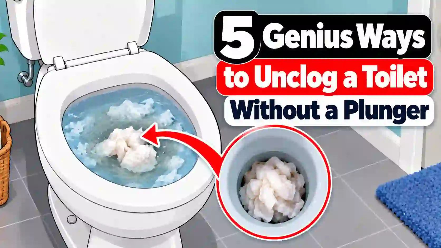 5 Genius Ways to Unclog a Toilet Without a Plunger